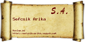 Sefcsik Arika névjegykártya